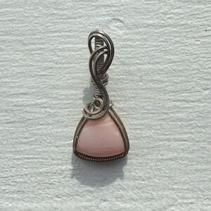 Wire Wrapped Pink Opal Pendant